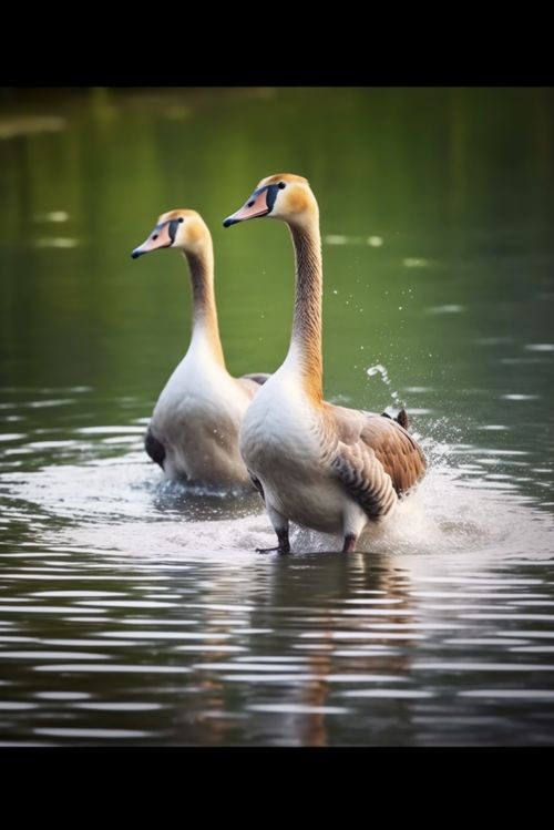 池塘里的悠然时光 家禽大鹅嬉水摄影赏析